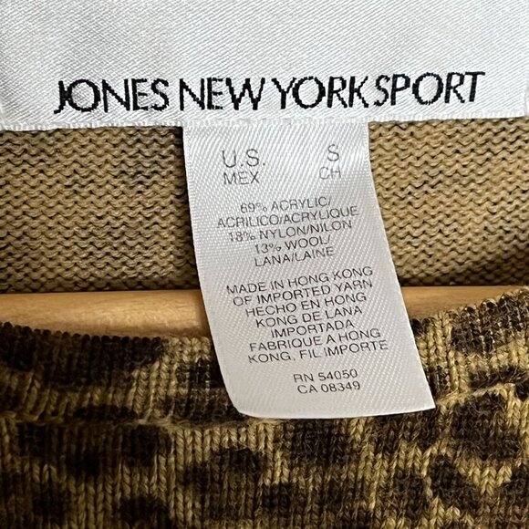 Jones New York Sport Leopard Print Sweater S Knit Top - Picture 6 of 11